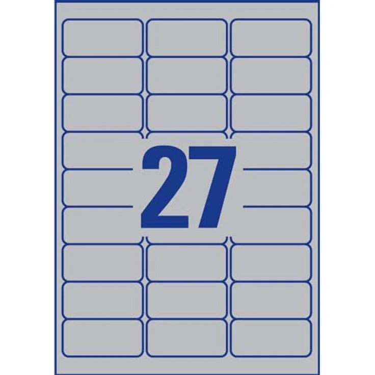 AVERY Zweckform L6011-8 Typenschild Folienetiketten, 216 Stück, stark selbstklebend, wetterfest, strapazierfähig, 63,5x29,6mm, silber – Bild 4