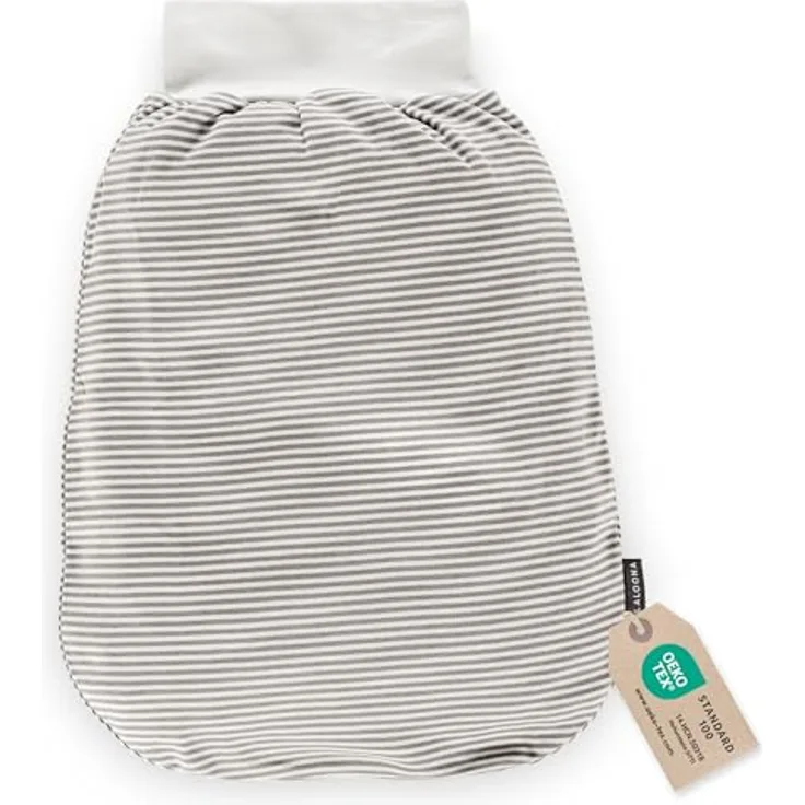 LaLoona Baby Strampelsack, leichter Schlafsack ohne Oberteil, Oeko-TEX® Standard 100, TOG 0,5, Streifen Weiß Beige