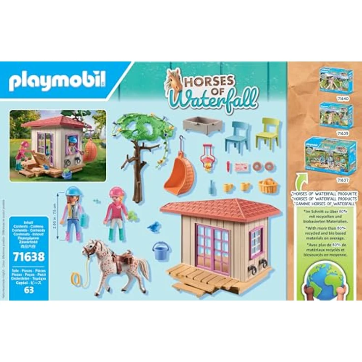 Playmobil 71638, Horses of Waterfall - Horse Fans Clubhouse mit verstecktem Wasserfall und gemütlicher Schaukel – Bild 5