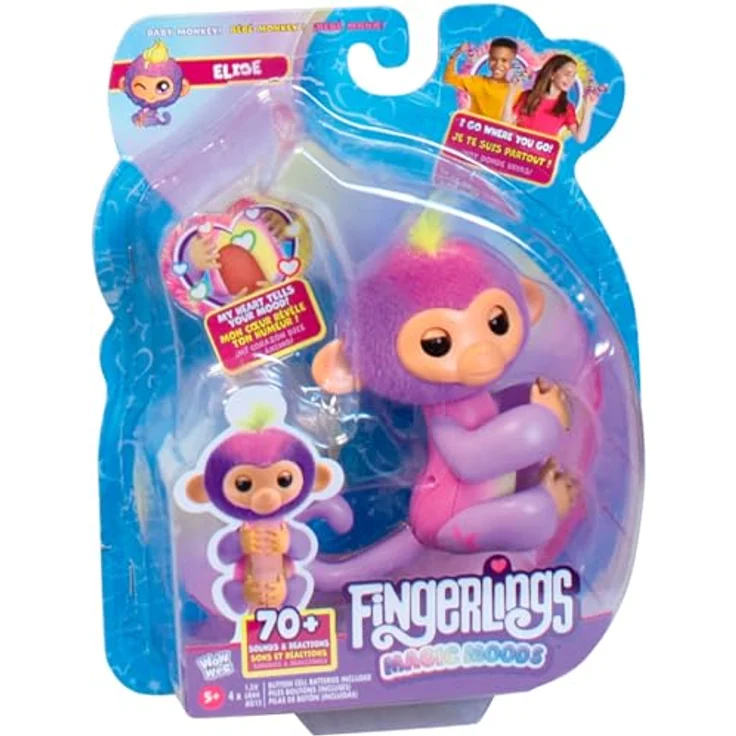 Lansay Fingerlings – Magic Moods Elise – Interaktives Plüschtier mit 70 Geräuschen und Reaktionen, für Kinder ab 5 Jahren, Affe, Batterie enthalten – Bild 5