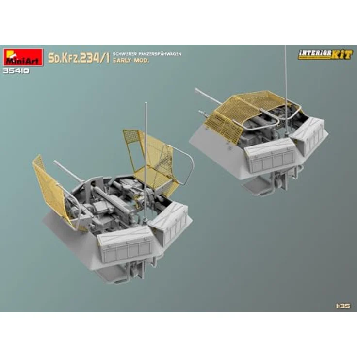 Miniart 1:35 Sd.Kfz 234/4 Panzerspähwagen, Modell mit detailliertem Interieur und 6 Varianten Decals – Bild 17