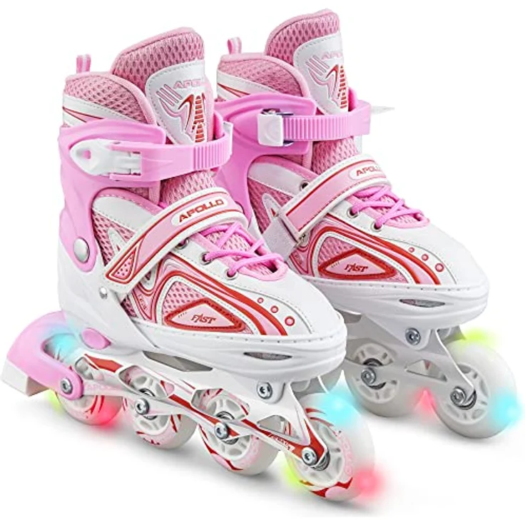 Apollo Super Blades X Pro, größenverstellbare Inliner mit LED Wheels, Größe 31–42 – Bild 1