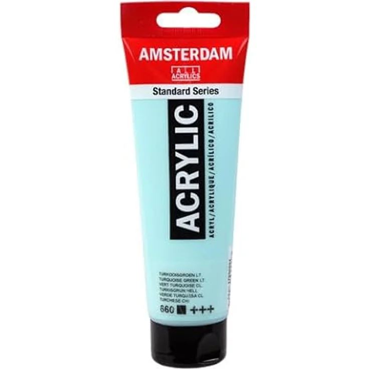 Amsterdam Standard Series Acrylic Paint Turquoise Green Light 660, 120 ml, deckend, lichtechte Pigmente, mittlere Viskosität, satiniertes Finish – Bild 4