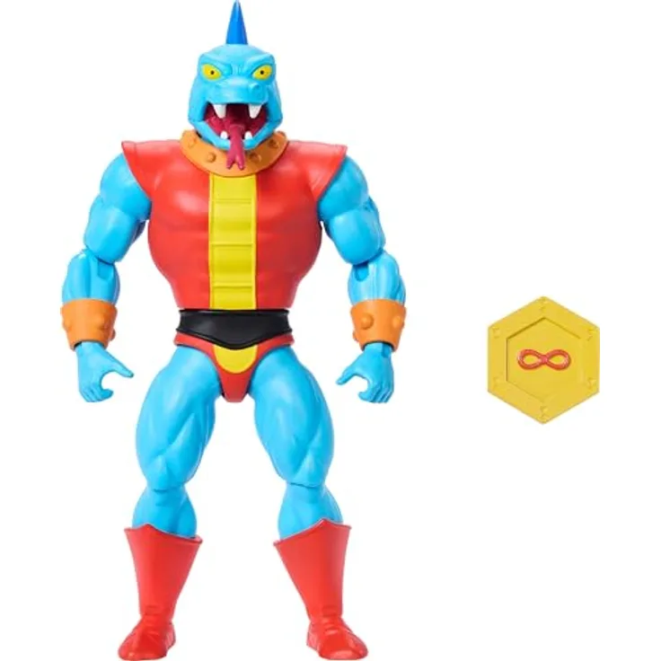 Masters of the Universe Origins Fang Man Actionfigur, 14 cm Bösewicht mit Reißzähnen und Rad der Unendlichkeit, detailreiches Design, JBM91