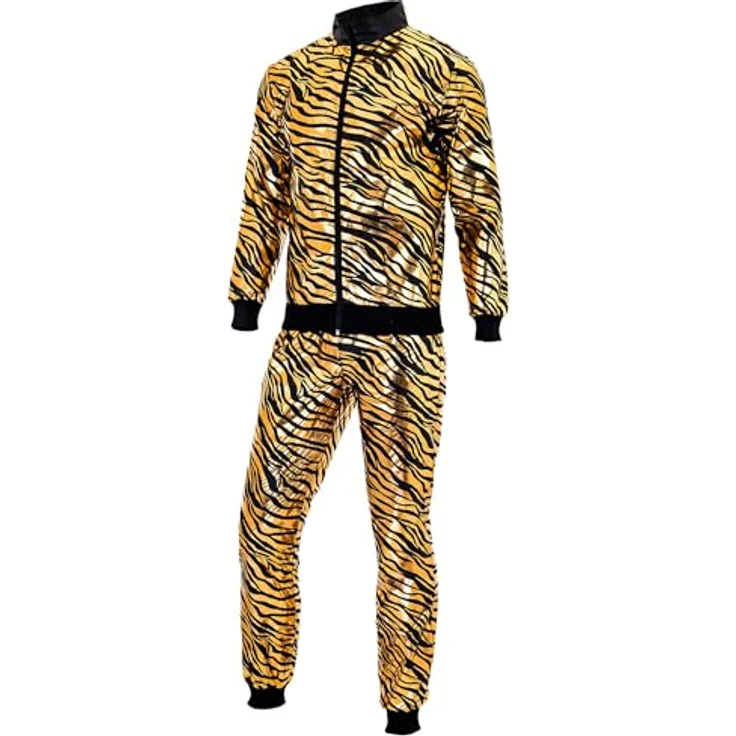 Widmann 80er Jahre Tiger Trainingsanzug, knallige Farben, Größe M für Fasnacht und Mottoparty – Bild 4