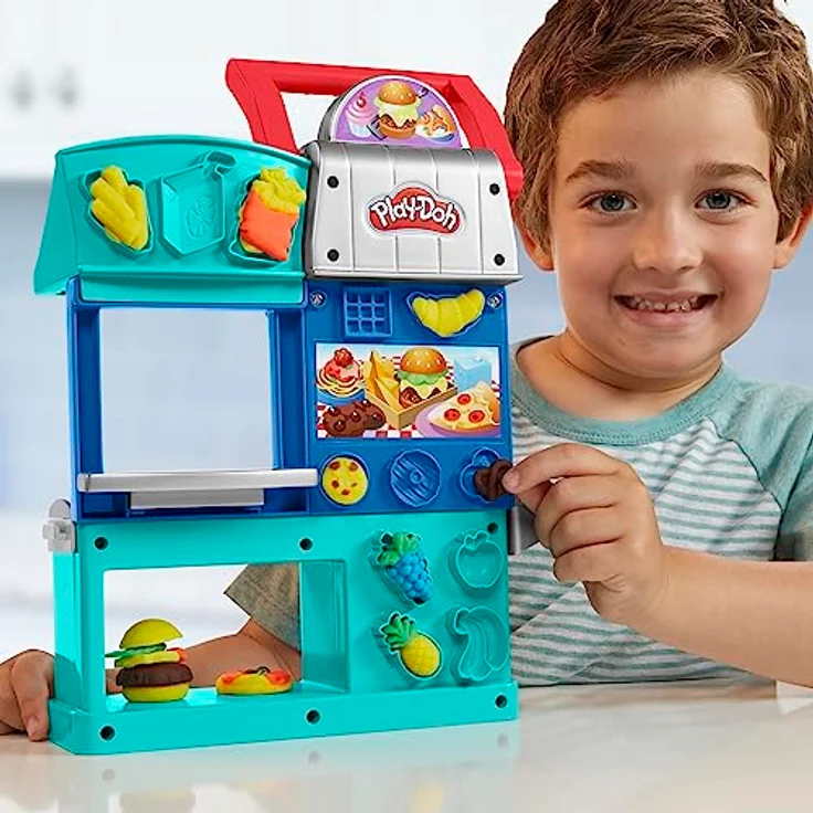 Play-Doh Kitchen Creations Buntes Restaurant, 2-seitiges Küchenspielset, Set für Mädchen und Jungen – Bild 3