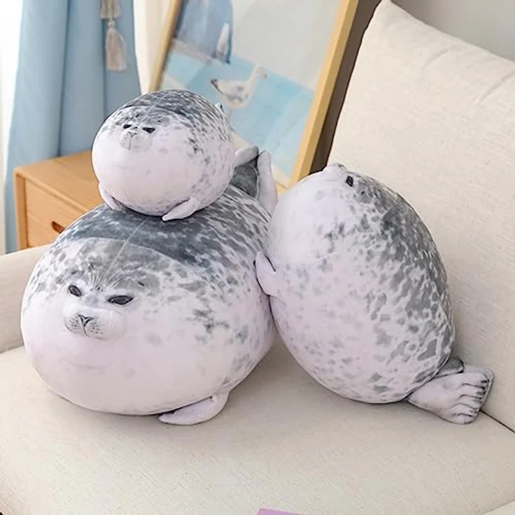Trayosin Niedliches Seehundkissen, 30/40/60cm, Weich und Flauschig, Gefülltes Plüsch Kuscheltier für Kinder, Freunde und Familie – Bild 2