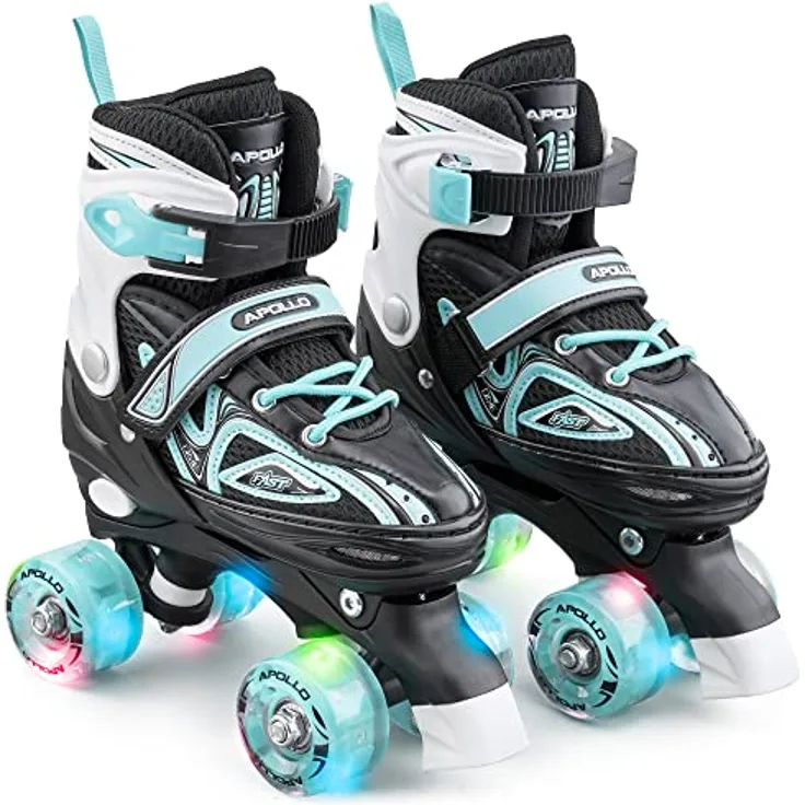 Apollo Super Quad X Pro LED Rollschuhe für Kinder | verstellbar | bequeme Softboots | Größen 31 - 42