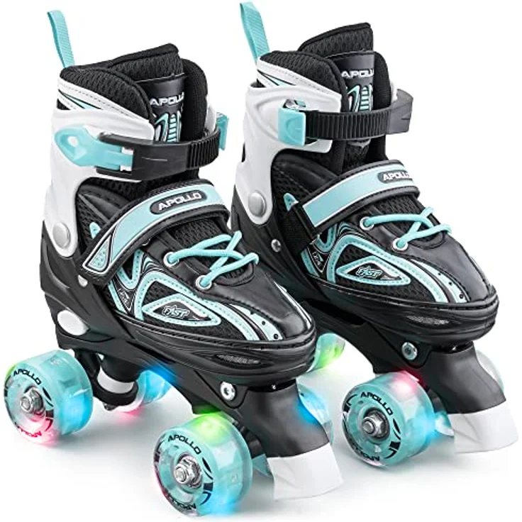 Apollo Super Quad X Pro LED Rollschuhe für Kinder | verstellbar | bequeme Softboots | Größen 31 - 42 – Bild 1
