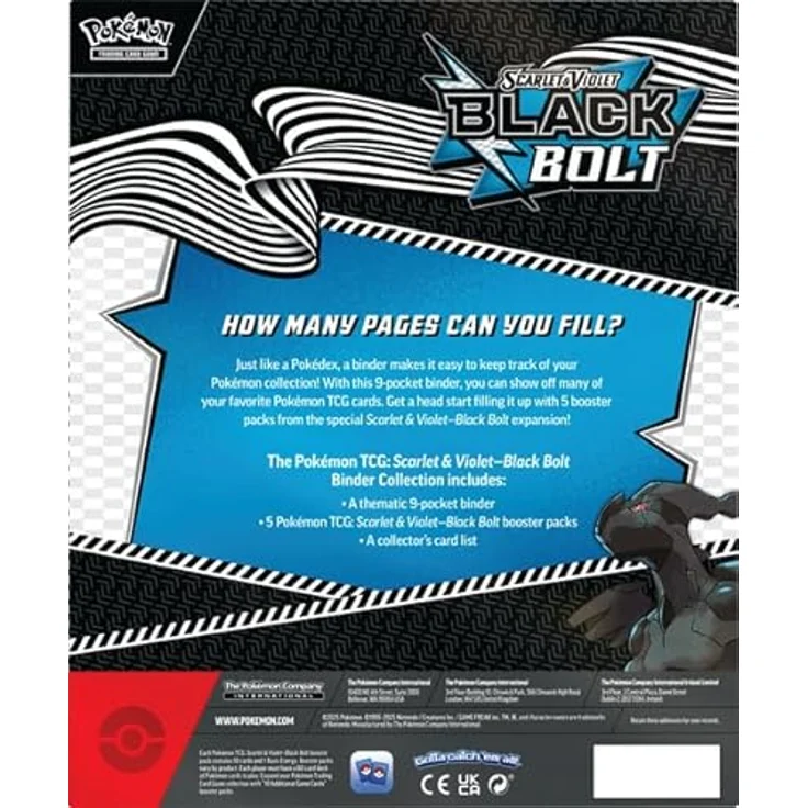 Pokémon TCG: SV10.5 Black Bolt 9-Binder Pocket Portfolio Collection, Englisch, für Sammelkarten – Bild 4