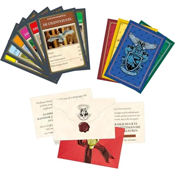 Hasbro Gaming Monopoly Brettspiel Harry Potter Edition - Niederländische Version mit goldenen Spielsteinen und Eulenkarten – Bild 4