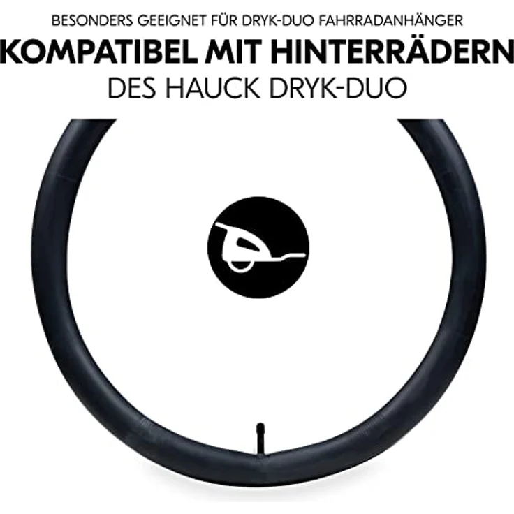 Hauck Fahrradanhänger Schlauch Set 2x 20 Zoll Durchmesser inkl. Reifenheber, Ersatzreifen Schlauch für Fahrradanhänger Reifen z. B. hauck Dryk Duo (Black) – Bild 8