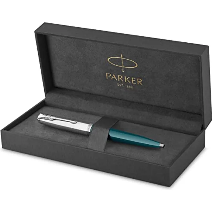 Parker 51 Teal C.C. M, Kugelschreiber aus Edelharz in Teal Blue mit ikonischer Feder