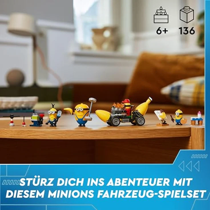 LEGO Ich – Einfach unverbesserlich 4: Minions und das Bananen Auto, 4 Minifiguren, Kinderspielzeug, Geschenk für Jungen und Mädchen, 75580 - Preisvergleich – Bild 2