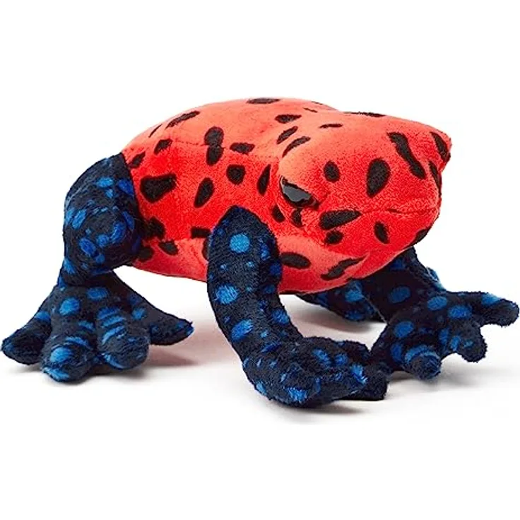 Zappi Co Scarlett der Erdbeerrot/Schwarz Plüsch-Pfeilgiftfrosch, 100% recyceltes Kuscheltier (15cm), umweltfreundlich und waschbar