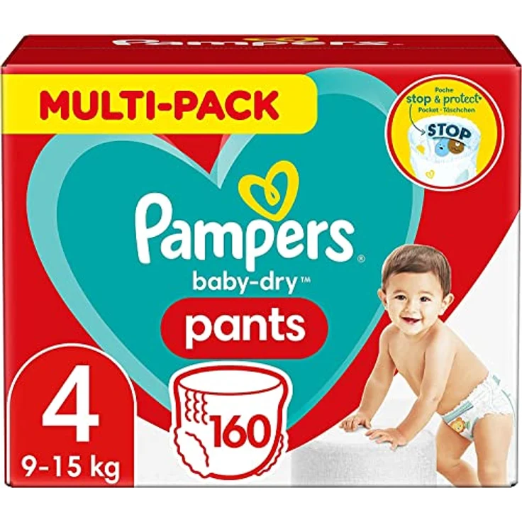 Pampers - Baby-Dry Pants Größe 4 Maxi Monatsbox (1 x 160 Stück) – Bild 2