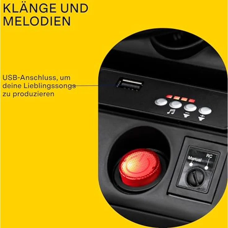 Peg Perego John Deere Farm Power, elektrischer Kindertraktor mit Fernbedienung und Anhänger, grün – Bild 6