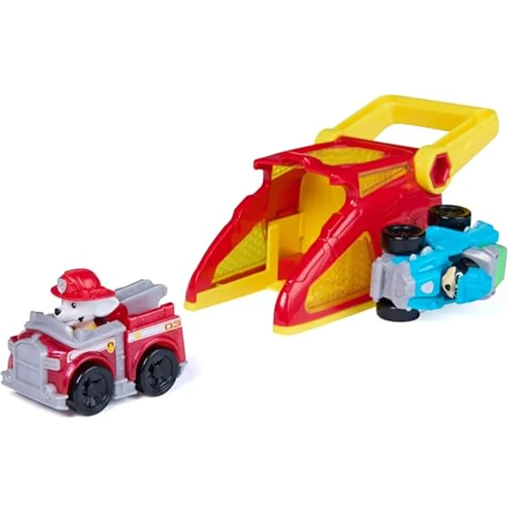 Nobrand Paw Patrol Pup Squad Launchers Marshall, 2er Pack Spielzeugautos mit Launcher und mini Fahrzeugen, ideal für Kinderhände – Bild 6