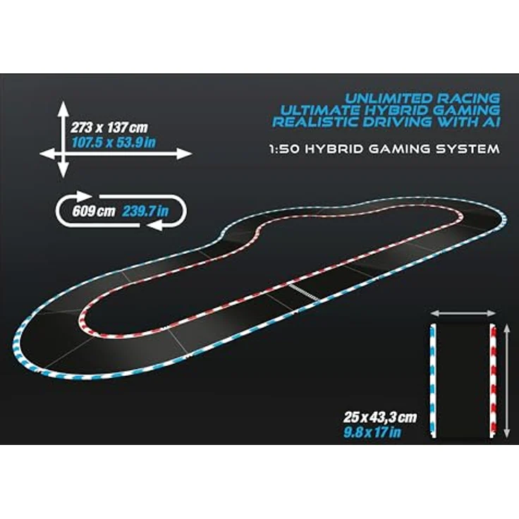 Carrera HYBRID Devil Drivers, Rennspaß der neuen Generation, Legendäre Rennboliden Porsche 911 GT3 R im Maßstab 1:50, Hybrid Technologie mit KIIUnterstützung, Steuerung per SmartphoneIApp, "Speedway to Hell" Set – Bild 4