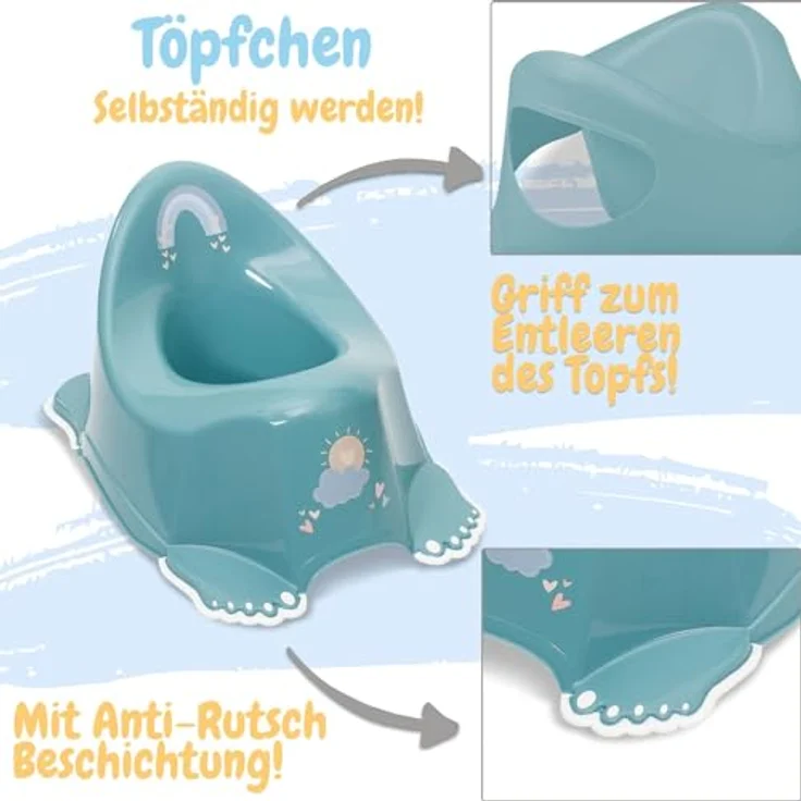 Babykajo 3 in 1 Baby Töpfchen Set, TÜV Rheinland geprüft, BPA freies Plastik, inklusive Kinder Töpfchen, Toilettensitz und Tritthocker mit Antirutschfüßchen – Bild 2