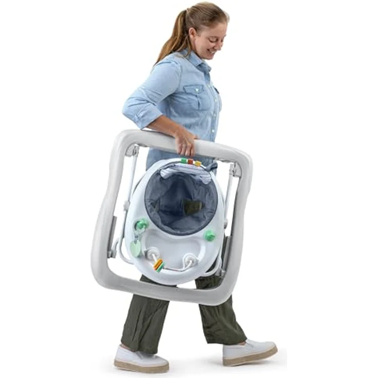 Ingenuity Smooth Strides Activity Walker, Lauflernhilfe mit abnehmbarem Perlenspielzeug und verstellbarer Stange, Chambray – Bild 3
