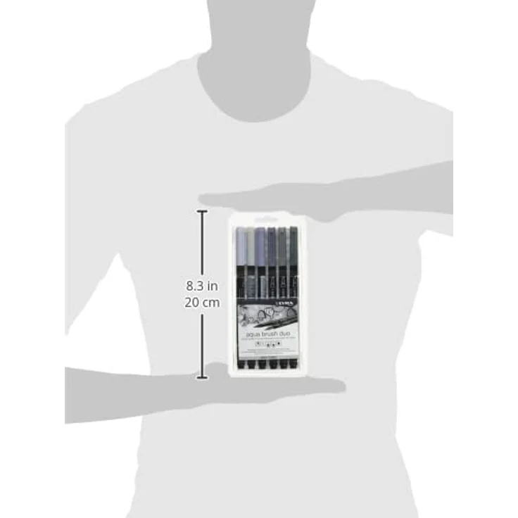 LYRA Aqua Brush Duo Grautöne, Set mit 6 wasserbasierten Filzstiften, feine und breite Spitzen – Bild 2