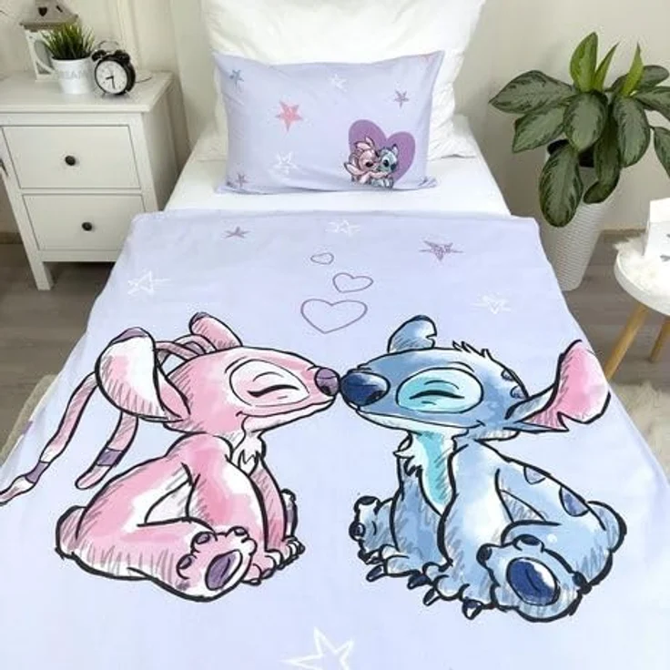 Jerry Fabrics Lilo und Stitch Baby lila Wende Bettwäsche Kopfkissen Bettdecke Set 100x135cm Kleinkind, aus 100% Baumwolle, atmungsaktiv – Bild 6