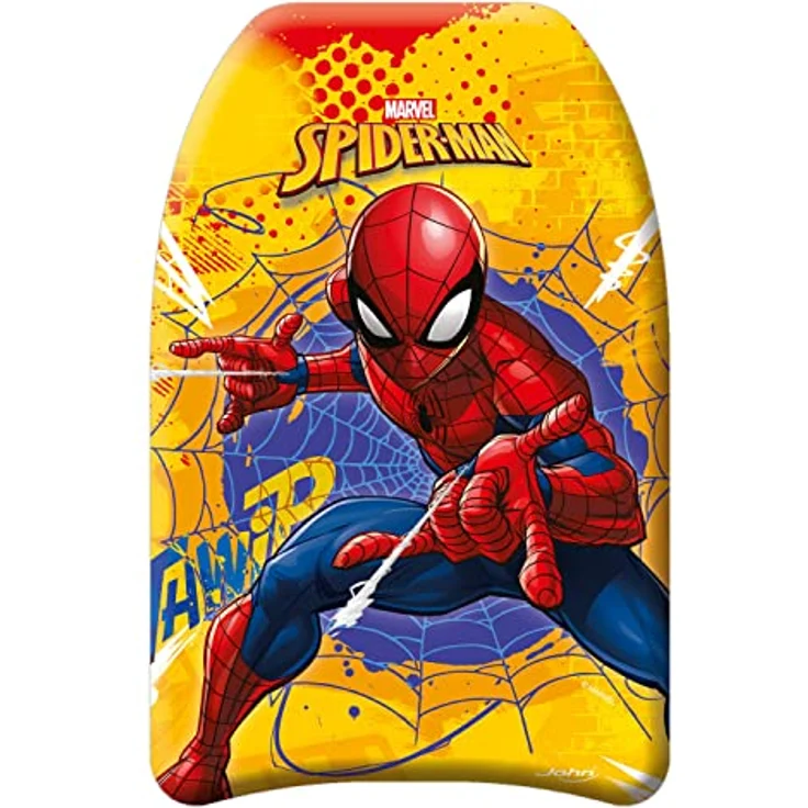 John 79226 Spiderman Schwimmbrett Spider-Man-Schwimmhilfe für Kinder, blau gelb, 43 x 32 x 3,5 cm – Bild 2