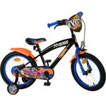 OTTO Kinderfahrrad Hot Wheels Jungen 16 Zoll Schwarz Orange Blau - Mit Handbremse, Rücktrittbremse und abnehmbaren Seitenrädern