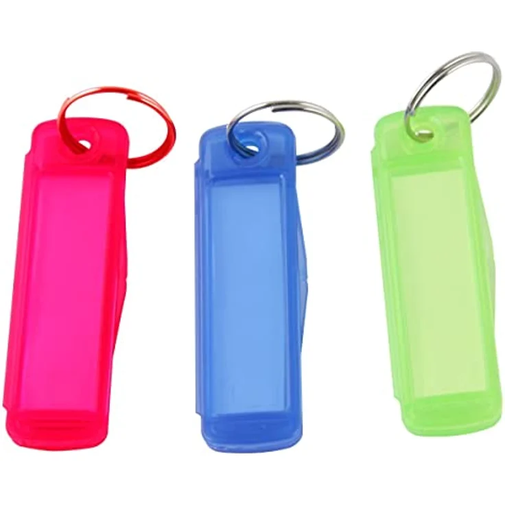 Fackelmann Schlüsselanhänger TECNO, Schlüsselschilder zum Beschriften, Schlüsselhalter aus Kunststoff , 3 Stück – Bild 1