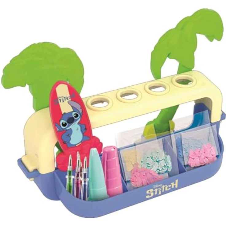 Clementoni Stift Atelier Stitch, Kreatives Set zur Stifte-Herstellung mit 5 Stitch-Figuren, farbiger Tinte und Verzierungen – Bild 6