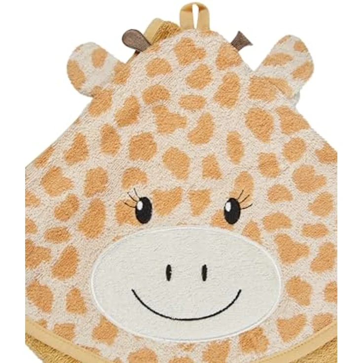 Sterntaler Kapuzenbadetuch Giraffe Kaya, 100x100cm, saugfähige Baumwolle mit 3D-Ohren, sandfarben – Bild 4