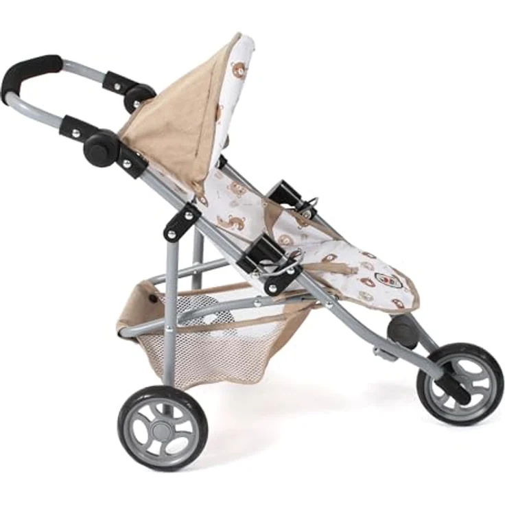 Bayer Chic 2000 Puppenbuggy Lola, Jogging-Buggy für Puppen bis ca. 50 cm, Bärchen beige – Bild 2