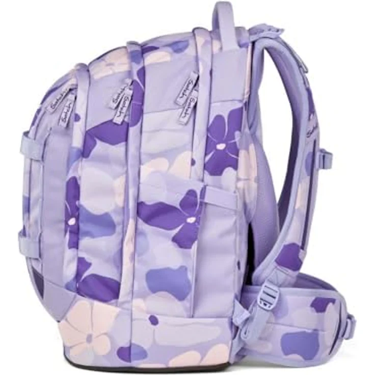 Satch pack Schulrucksack Set 2tlg. inkl. Schlamperbox mit 3D Soft-Mesh Rückensystem, Lilac Blossom, 30 Liter – Bild 3