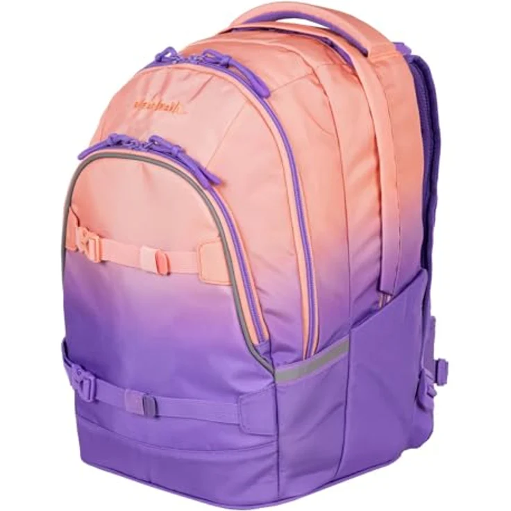 McNeill Schulrucksack Milo, Polyester mit Stift- und Steckfächern, Trinkflaschen-Taschen und Haken zum Aufhängen, blau – Bild 2