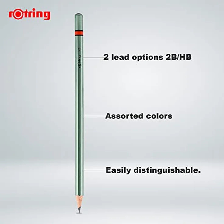 rOtring Bleistifte HB Blister 4er Metallic: Metallic-Blau, Metallic-Grün, Metallic-Orange - Metallic-Pink – Bild 2