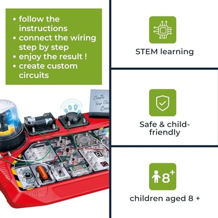Velleman Elektronik-Projektset für Kinder ab 8 Jahren, 50 spannende Experimente, Sicherheitsdesign, fördert STEM-Lernen und Problemlösungsfähigkeiten – Bild 4