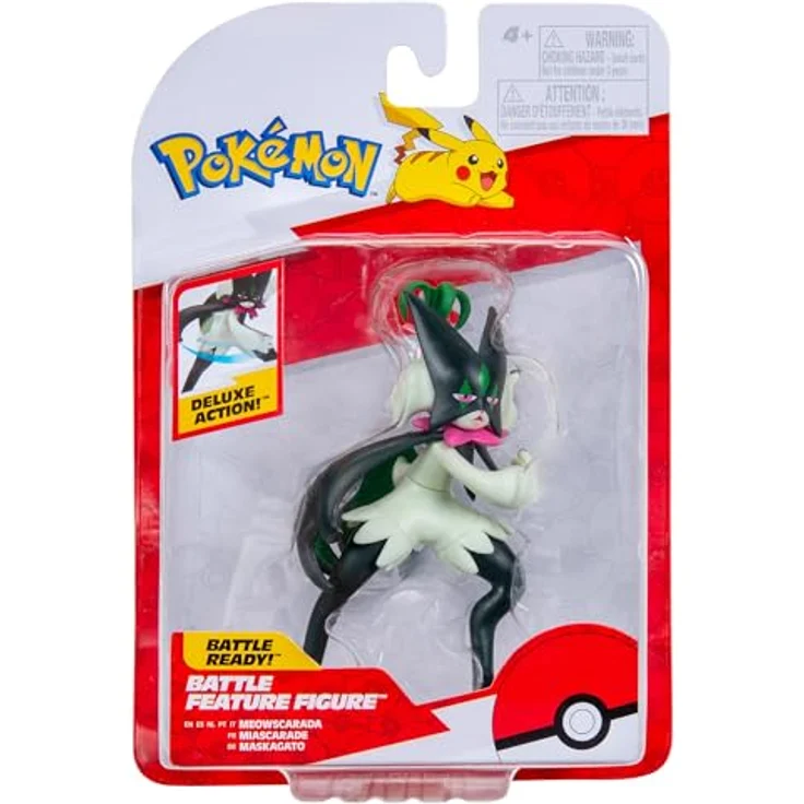 Pokémon PKW4080 - Battle Feature Figur Maskagato, 11,5 cm, mit authentischen Details und Angriffsfunktion – Bild 2