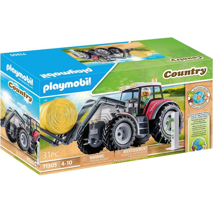 Playmobil® Großer Traktor (71305), Country Konstruktions-Spielset, (31 St), teilweise aus recyceltem Material, Made in Germany