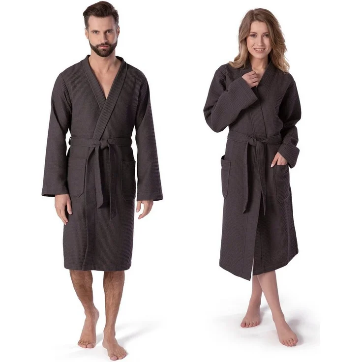 Möve Kimono Homewear, Bademantel ideal für Sauna & Spa, Piqué, Kurzform, Unisex, maritime Farben – Bild 1