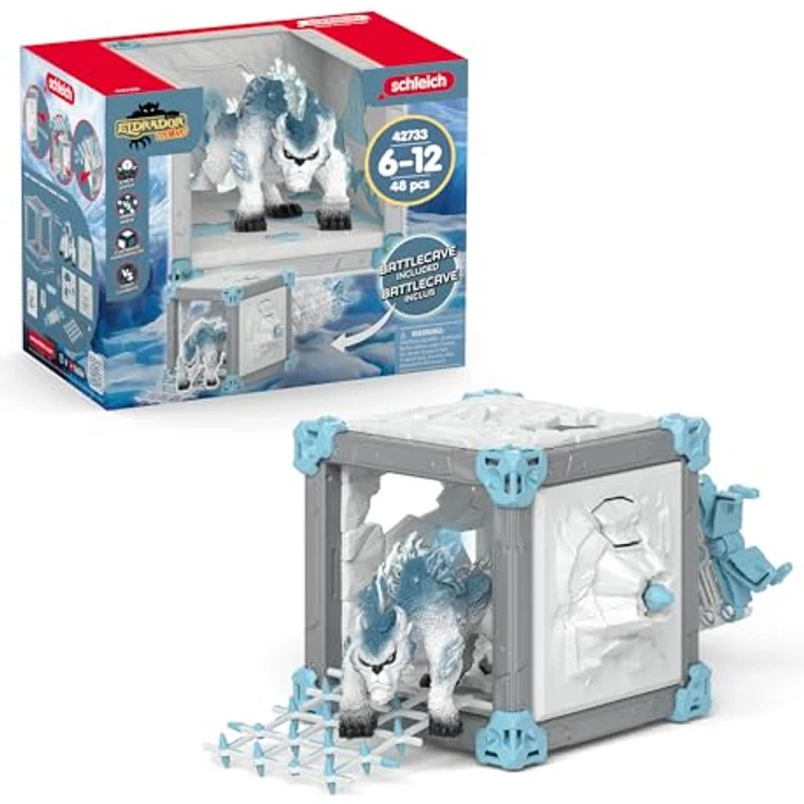 Schleich BattleCave Schneeschlitzer (42733) ELDRADOR, thematische Spielwelt mit Weltenkristall und kombinierbar mit BattleCaves und Arena, ca. 15 cm Kantenlänge – Bild 1