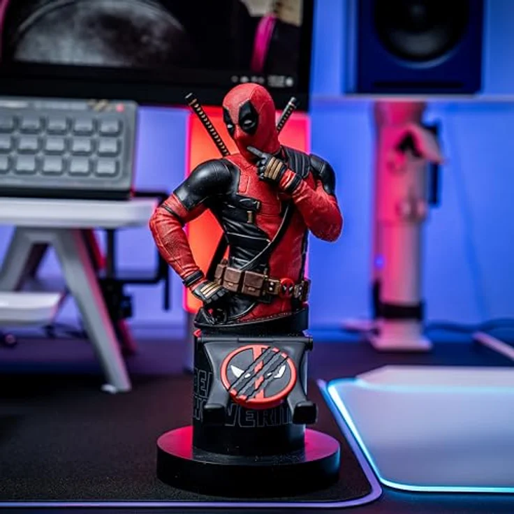 exquisite gaming Marvel Deadpool 3 Rest Cable Guy, 21 cm Kabelhalter für Smartphones und Controller, offiziell lizenziert – Bild 4