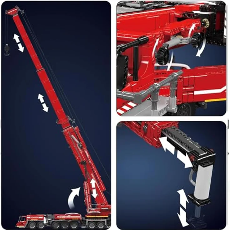 Mould King Technik Kran LTM 11200, ferngesteuert, 8506 Teile, mit Pneumatik- und Motorsteuerung für realistische Bewegungen – Bild 5