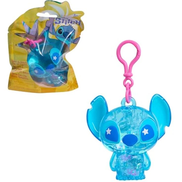 Just Play Stitch Movie Blind Bag Clip On, 7,6 cm große glitzernde Spielzeugfigur mit Anhänger und bunten Perlen, transparent – Bild 1