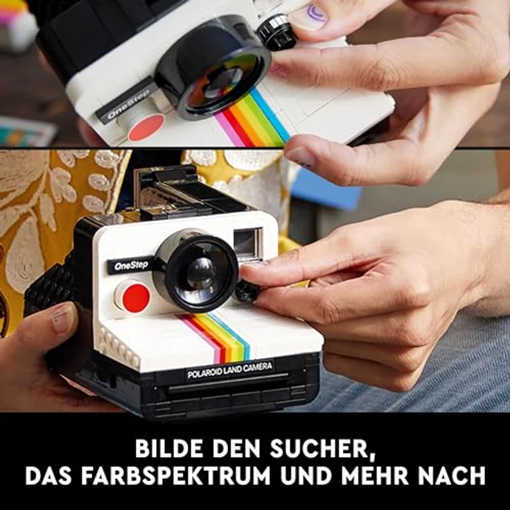 LEGO Ideas Polaroid OneStep SX-70 Sofortbildkamera, Kamera-Modellbausatz für Erwachsene, kreatives Geschenk zum Valentinstag für Fotografen, Männer und Frauen, Modell Einer Alten Kamera 21345 – Bild 3