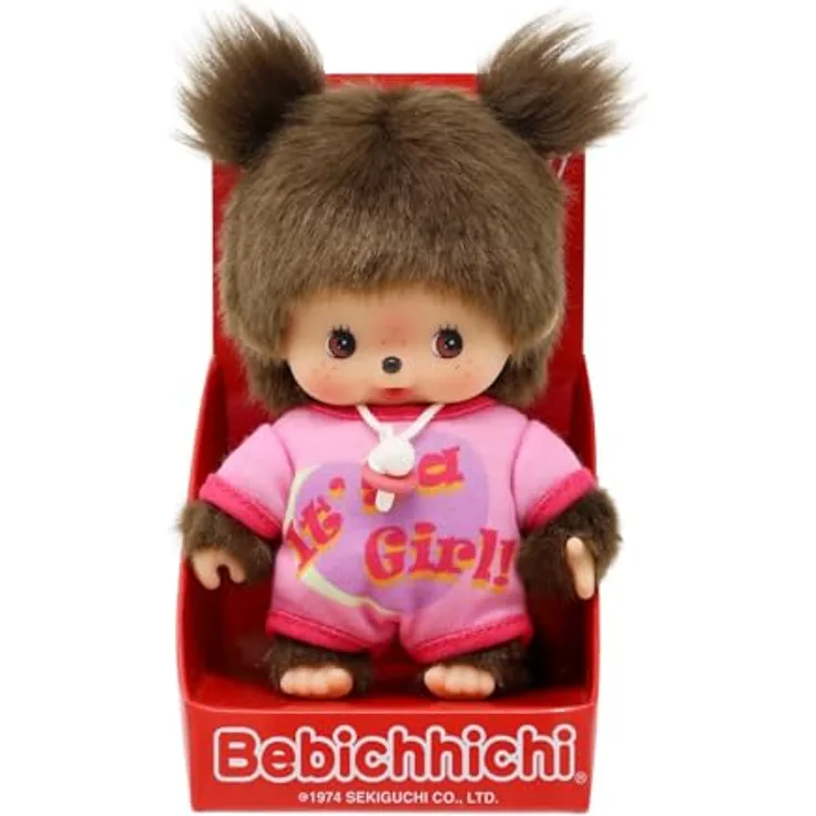 Sekiguchi Bebichhichi Mädchen Puppe, Baby mit Nuckel, 13 cm, It´s a Girl