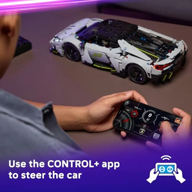 LEGO Technic 42214 Lamborghini Revuelto Supersportwagen, 1.135-teiliges RC-Bauset, ab 10 Jahren, Plug-in-Hybrid mit 1.015 PS, nicht enthaltenes USB-C-Kabel erforderlich – Bild 6