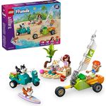 LEGO Friends 42641, Strandabenteuer mit Hunden, 113-teiliges Bauspielzeug für Kinder ab 6 Jahren, inkl. Surfbrett, Roller und Strandyacht