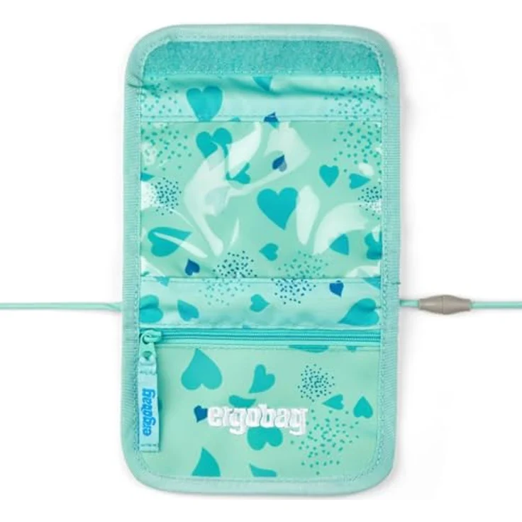 ergobag Brustbeutel Geldbeutel, Mini Portemonnaie mit Kleingeldfach und Sichtfenster für Kinder, Material aus 100% recycelten PET-Flaschen, verstellbare Umhängeschlaufe – Bild 2