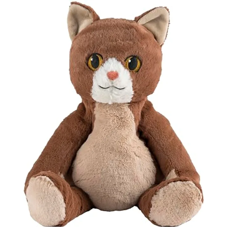 Greenlife Value Warmies Katze sitzend, Kuscheltier mit Lavendel-Füllung, 25 cm hoch, flauschig und loyal